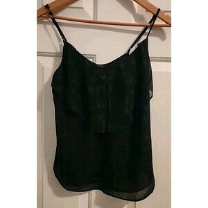 Guess Babydoll Top Small Black Layered Ruffle Sexy Adjustable Straps